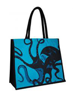 Tote, Octopus, Turquoise
