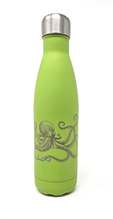 A Water Bottle, Lime Green, Octopus